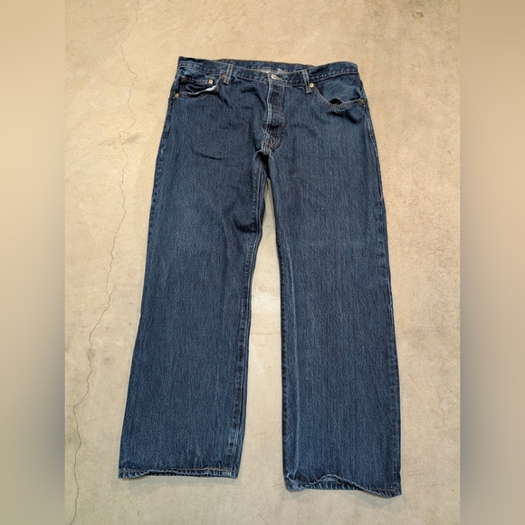 Y2K Levi's 501 Mens 42x30 (39x29) Denim Jeans Pants Blue Button Fly - Picture 1 of 9
